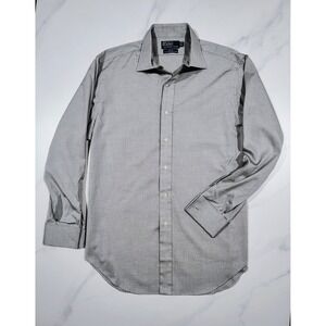 Vtg Polo Ralph Lauren Shirt Mens  French Cuff 90s Phillip 16-33 Gray Classic Fit